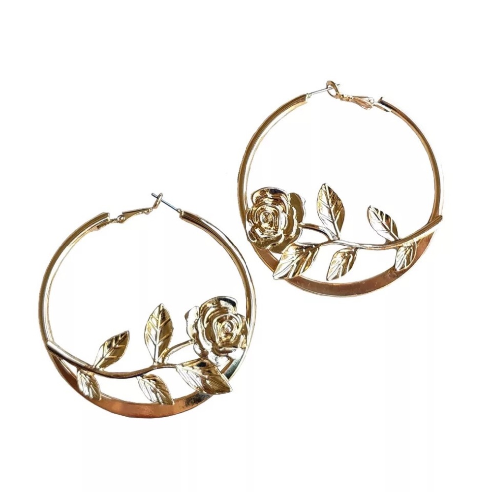 💙🦋 Rose hoop earrings 3 for $12